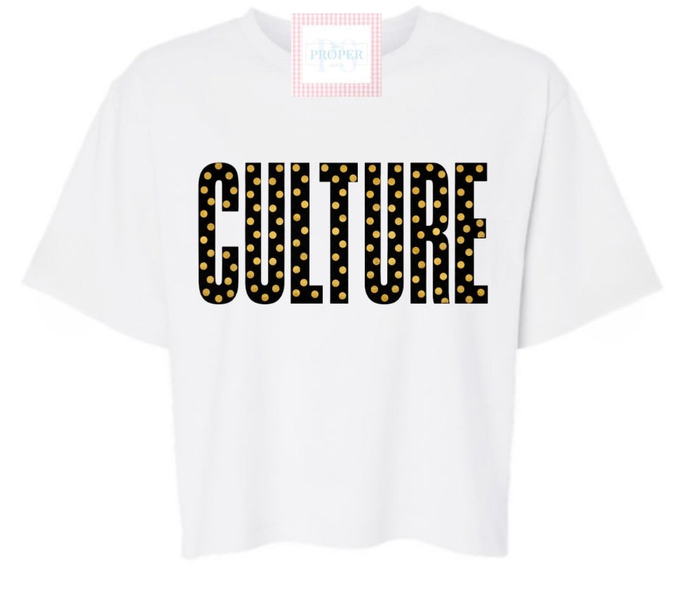 White Polka Dot Crop Women’s GC Tee