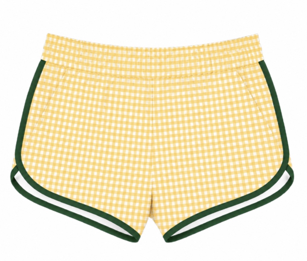 Girls Green/Yellow Gingham Shorts