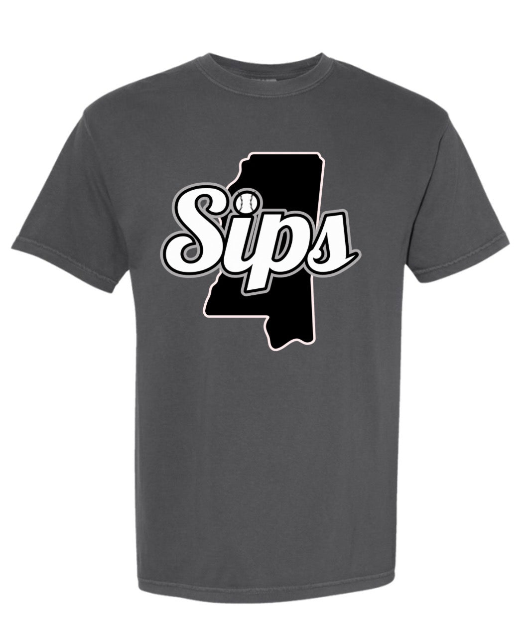 SIPS Plate Black Baseball Tshirt