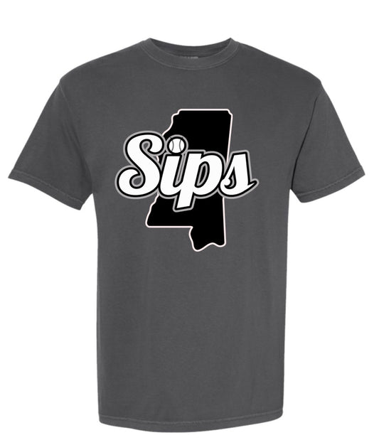 SIPS Plate Black Baseball Tshirt