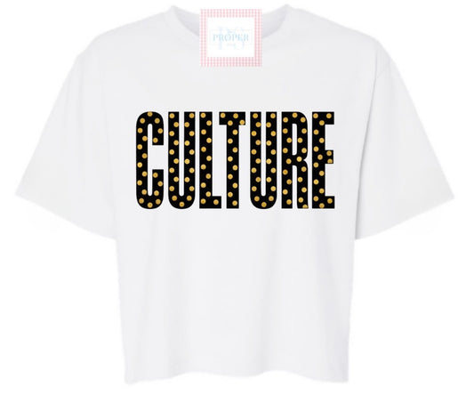 White Polka Dot Crop Women’s GC Tee