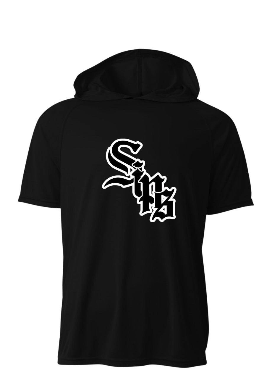 SIPS Black Hooded Performance Tee