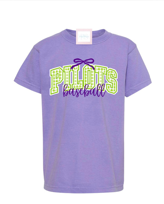 Pilots Gingham Bow Tshirt