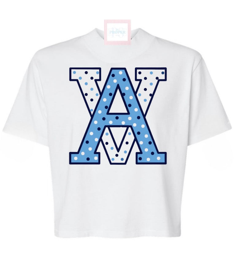 White Polka Dot Airline Crop