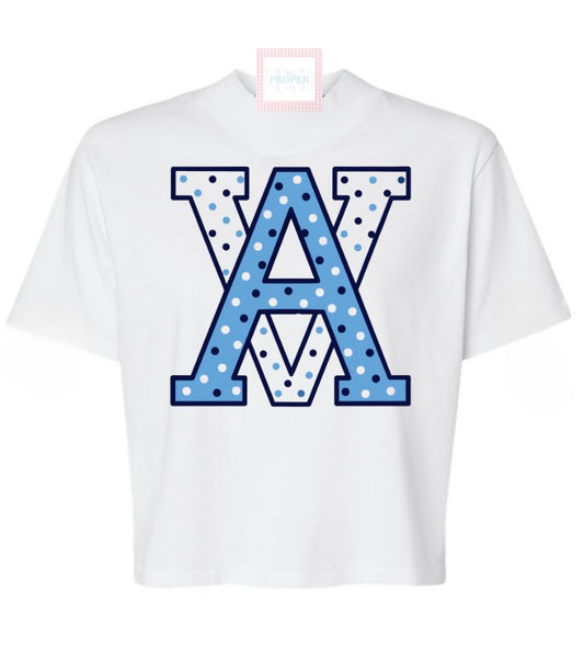 White Polka Dot Airline Crop