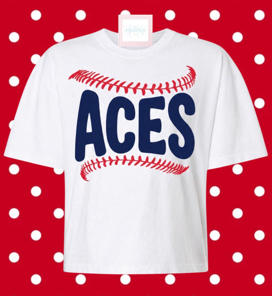 Aces Comfort Colors Boxy Crop - White