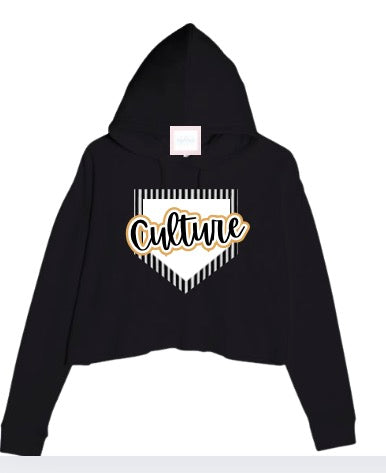 Black Culture Crop Hoodie