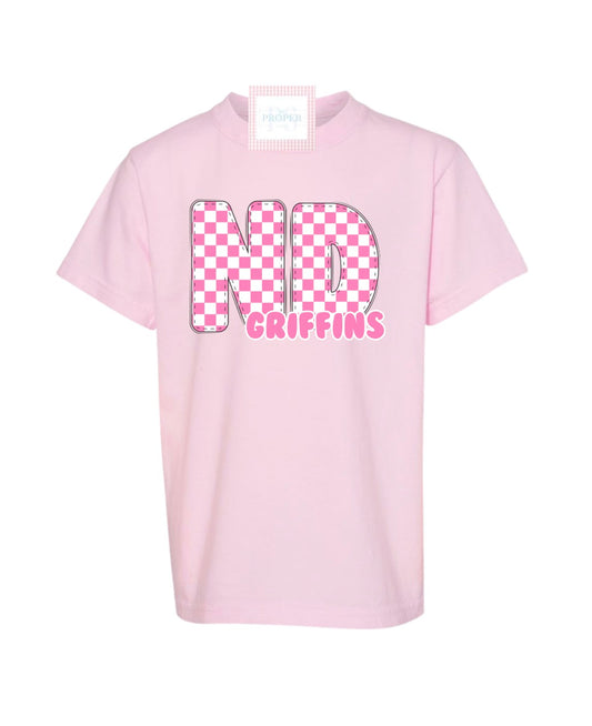 ND Pink Checkered Tshirt