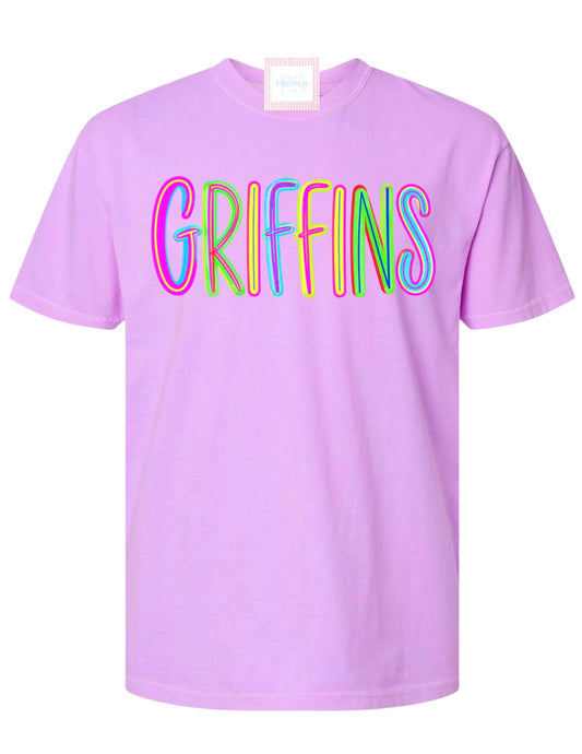 Adult Griffins Neon Comfort Color Tee