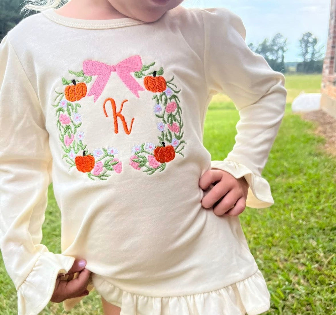 Pumpkin Monogram Long Sleeve